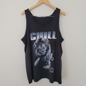 Nature Calls | CHILL Vintage Lion 90s Skater Grunge Faded Black Blue Tank